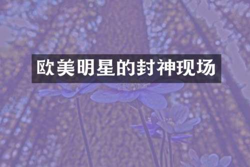 欧美明星的封神现场