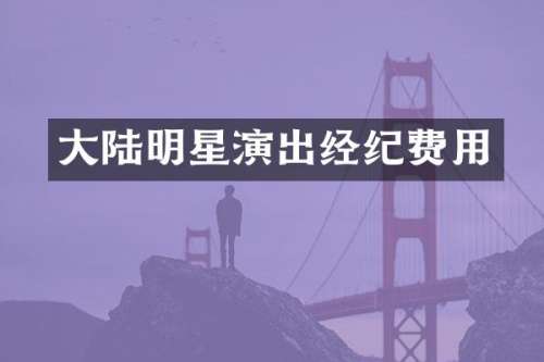 大陆明星演出经纪费用