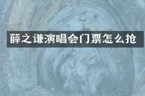 薛之谦演唱会门票怎么抢