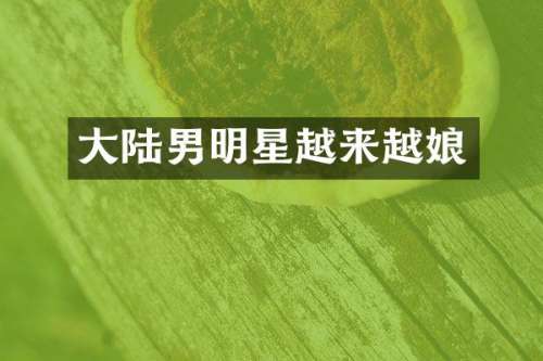 大陆男明星越来越娘