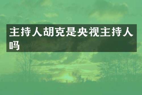 主持人胡克是央视主持人吗
