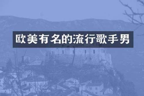 欧美有名的流行歌手男