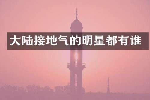 大陆接地气的明星都有谁