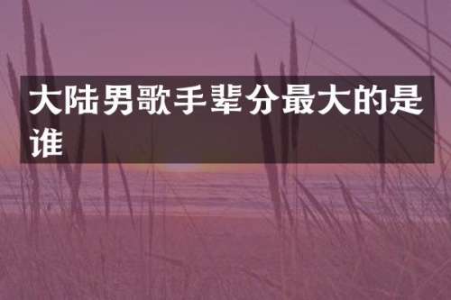 大陆男歌手辈分最大的是谁