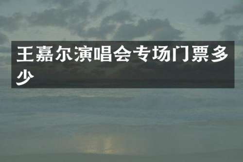 王嘉尔演唱会专场门票多少