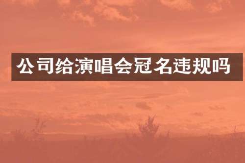 公司给演唱会冠名违规吗