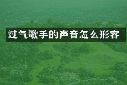 过气歌手的声音怎么形容