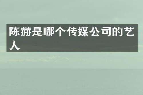 陈赫是哪个传媒公司的艺人
