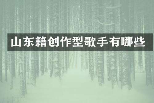 山东籍创作型歌手有哪些