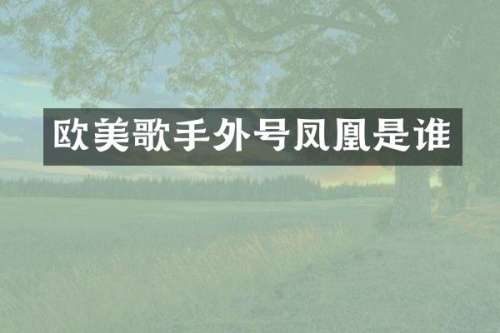 欧美歌手外号凤凰是谁