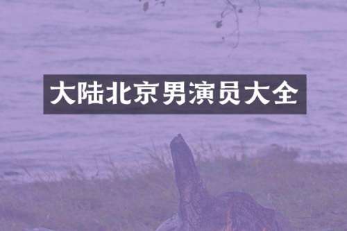 大陆北京男演员大全
