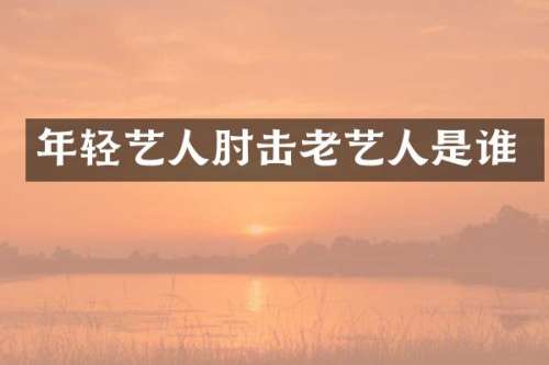 年轻艺人肘击老艺人是谁