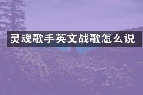 灵魂歌手英文战歌怎么说