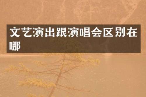 文艺演出跟演唱会区别在哪