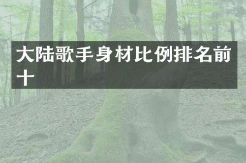 大陆歌手身材比例排名前十