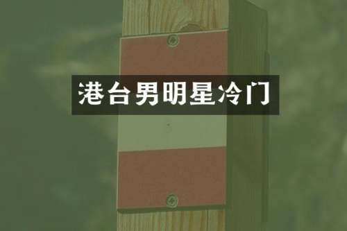港台男明星冷门