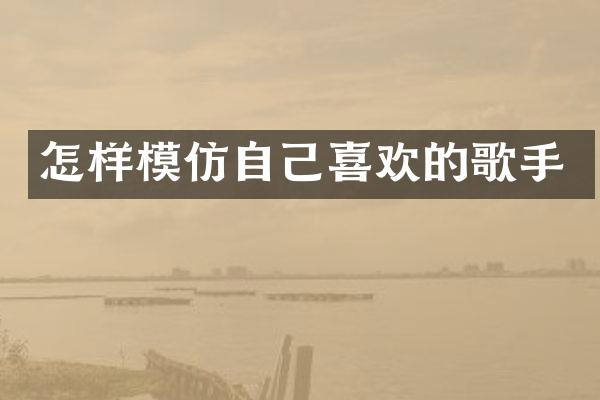怎样模仿自己喜欢的歌手