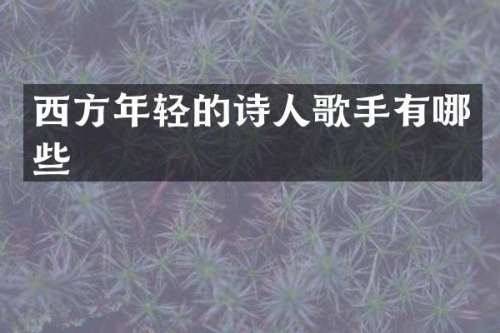 西方年轻的诗人歌手有哪些