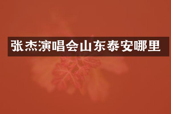 张杰演唱会山东泰安哪里