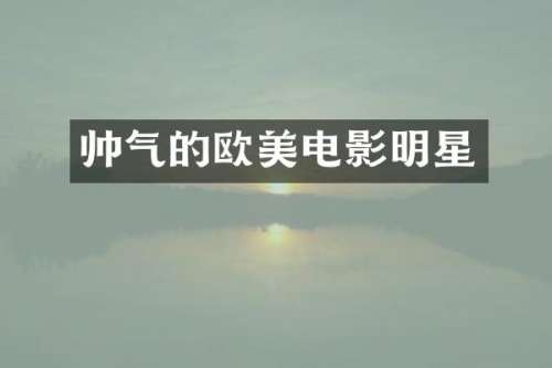 帅气的欧美电影明星