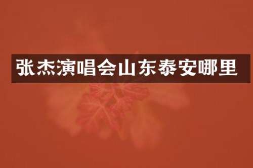 张杰演唱会山东泰安哪里