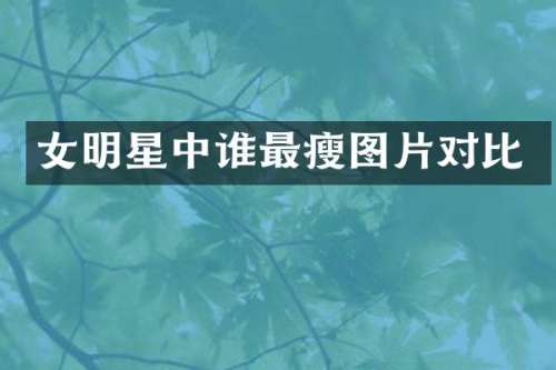 女明星中谁最瘦图片对比