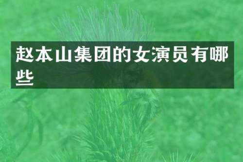 赵本山集团的女演员有哪些