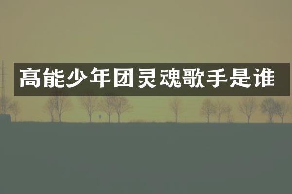 高能少年团灵魂歌手是谁