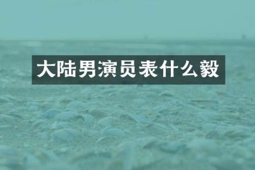 大陆男演员表什么毅
