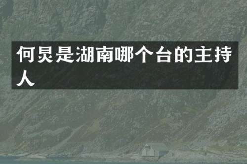 何炅是湖南哪个台的主持人