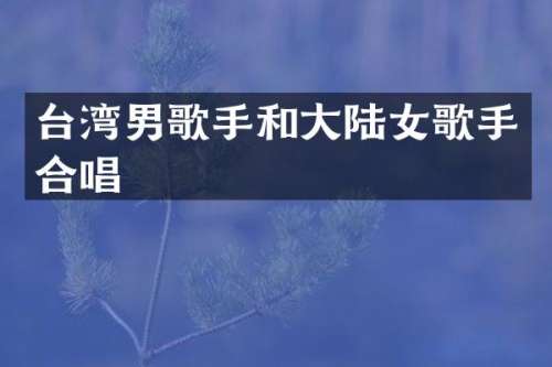 台湾男歌手和大陆女歌手合唱