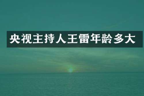 央视主持人王雷年龄多大