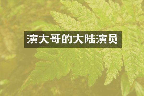 演大哥的大陆演员