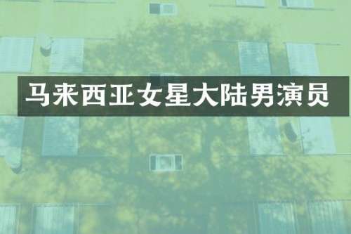 马来西亚女星大陆男演员