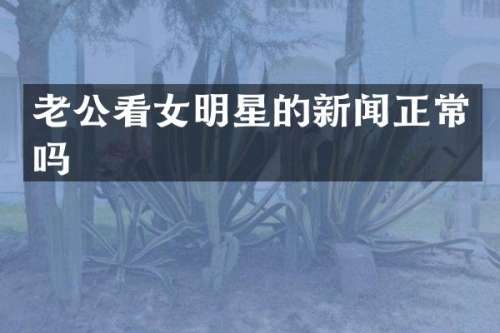 老公看女明星的新闻正常吗