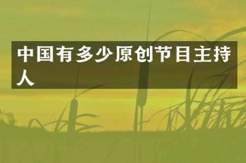 中国有多少原创节目主持人