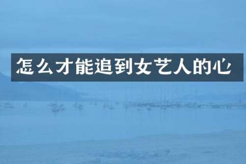 怎么才能追到女艺人的心