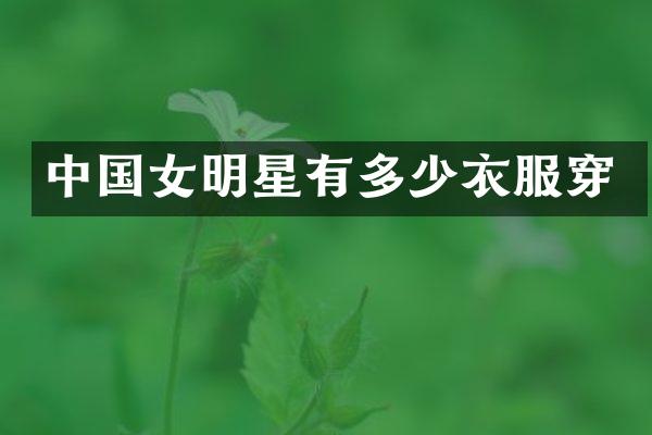 中国女明星有多少衣服穿