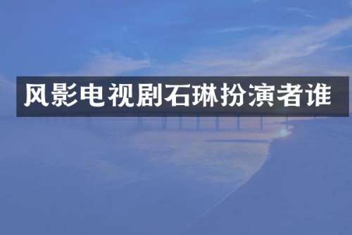 风影电视剧石琳扮演者谁