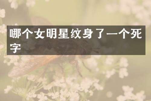 哪个女明星纹身了一个死字