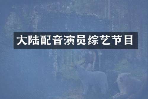 大陆配音演员综艺节目