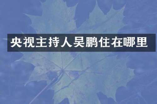 央视主持人吴鹏住在哪里