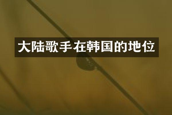 大陆歌手在韩国的地位
