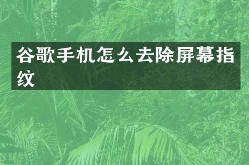 谷歌手机怎么去除屏幕指纹