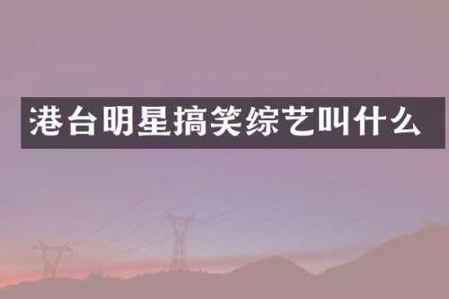 港台明星搞笑综艺叫什么