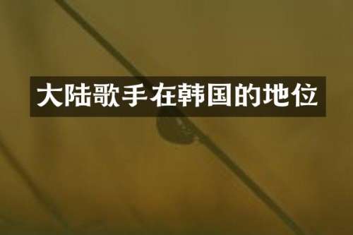 大陆歌手在韩国的地位