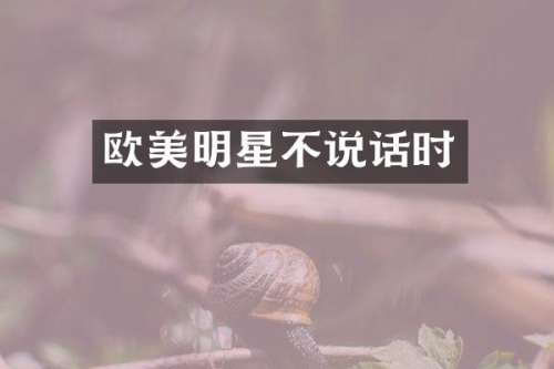 欧美明星不说话时