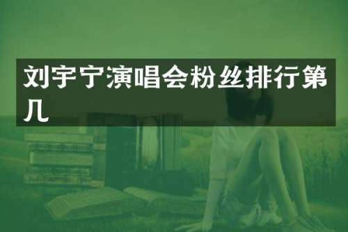 刘宇宁演唱会粉丝排行第几