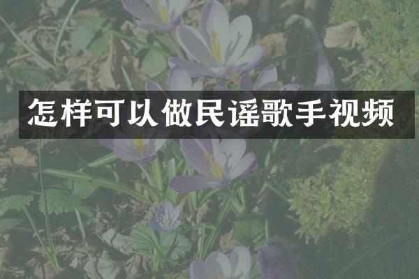 怎样可以做民谣歌手视频