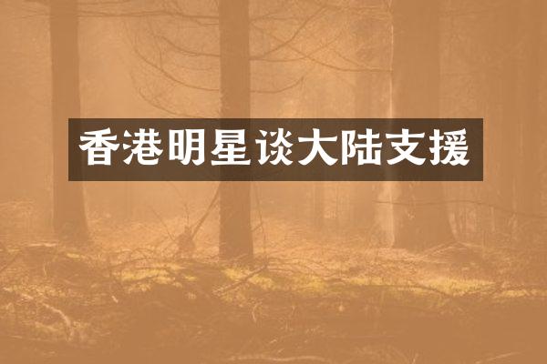 香港明星谈大陆支援